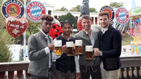 Fc Bayern Players Arrive At Famous Oktoberfest Youtube