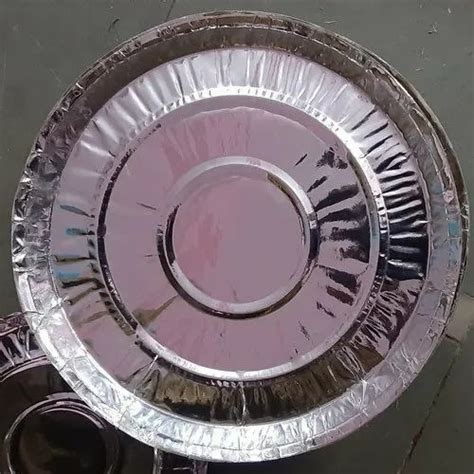 Plain Inch Silver Foil Paper Plate Gsm At Rs Piece In Nagda