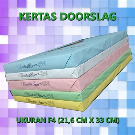 Jual KERTAS DOORSLAG DUSLAK DUSLAH 216 X 330 Mm DOORSLAG PUTIH 400