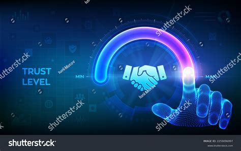 Trust Levels Knob Button Increasing Confidence Stock Vector Royalty