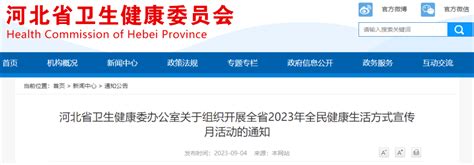 关于组织开展全省2023年全民健康生活方式宣传月活动的通知 行动 河北省 引导