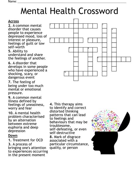 Mental And Emotional Health Crossword Puzzle Answer Key Prin