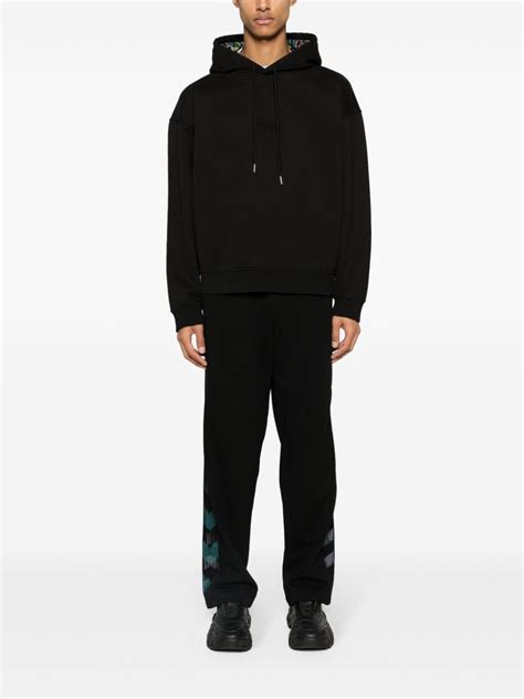 Missoni Logo Embroidered Cotton Hoodie Black Farfetch