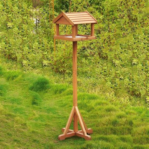 Free Standing Traditional Wooden Wild Bird Deluxe Feeding Station Table