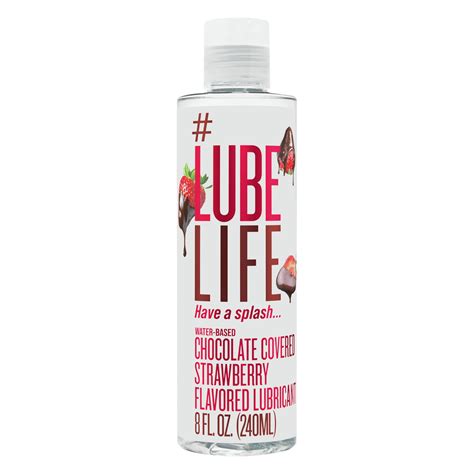 Lube Life Water Based Chocolate Covered Strawberry Flavored Lubricant 8 Fl Oz