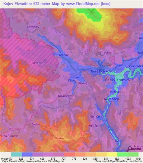 Elevation Of Kajov Czech Republic Elevation Map Topography Contour