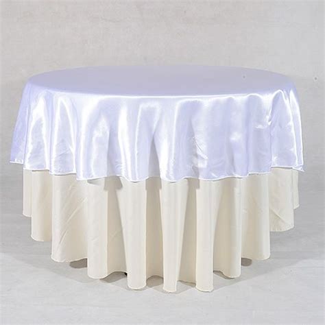 108 Inch Satin Round Tablecloths White Casamento