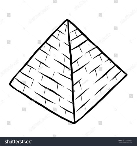 Pyramid Cartoon Vector Illustration Black White: เวกเตอร์สต็อก (ปลอดค่าลิขสิทธิ์) 216064393 ...