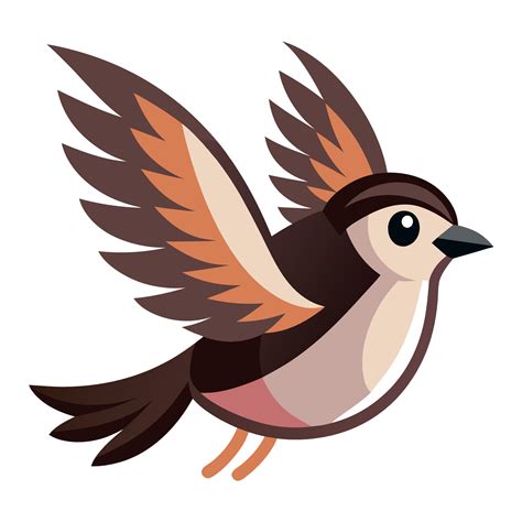 Dusky Seaside Sparrow bird flies kawaii 49032913 Vector Art at Vecteezy