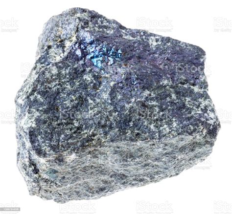 Raw Bornite Rock On White Stock Photo Download Image Now Blue