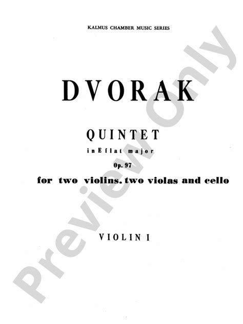 String Quintet In E Flat Major Op 97 String Quintet Book Antonin