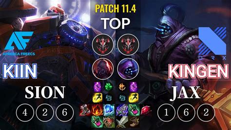 Af Kiin Sion Vs Drx Kingen Jax Top Kr Patch 11 4 Youtube