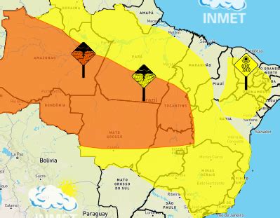 Tocantins está sob alerta amarelo e laranja para perigo de temporais em