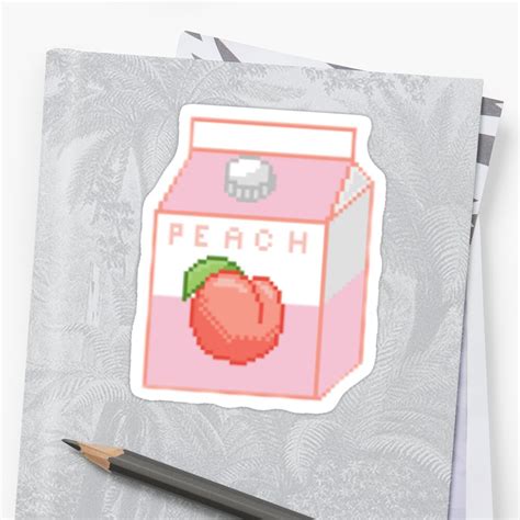 Cute Peach Milk Art Stickers By Kuuleielmss Redbubble