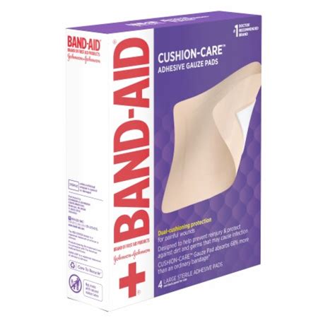 Band Aid Brand First Aid Adhesive Gauze Pad 45in X 55in 4 Ct Pack