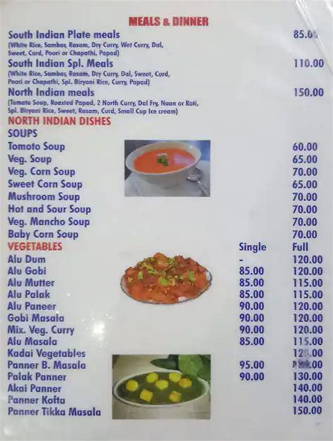 Menu At Sri Siddi Udippi Tiffins Secunderabad