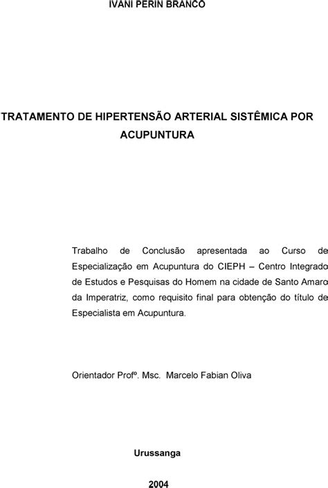 TRATAMENTO DE HIPERTENSÃO ARTERIAL SISTÊMICA POR ACUPUNTURA PDF