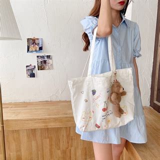 Love Bear tote bag แถมฟร พวงกญแจตกตาหมตวใหญสนำตาล Shopee