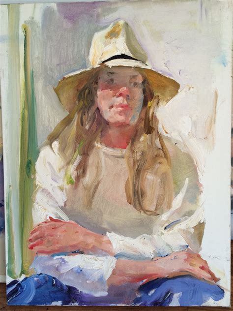 Girl In A Hat Oil By Charles Reid Watercolor Portraits Watercolor