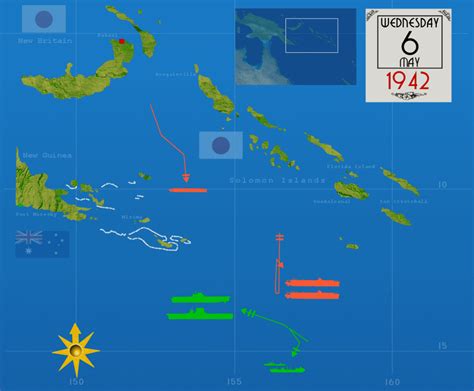 CV-16 - Animated Map of the Battle of the Coral Sea, 6-8...