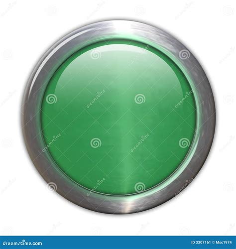 Green Glass Button Blank Stock Illustration Illustration Of Chrome