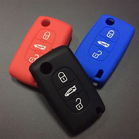 New Item Silicone Car Key Fob Cover Cap Sleeve Protect For Peugeot 3008