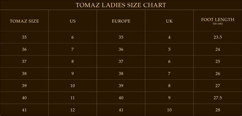 Uk Ladies Shoe Size Chart - Greenbushfarm.com