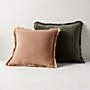 Bettie Light Brown Modern Velvet Throw Pillow With Feather Down Insert