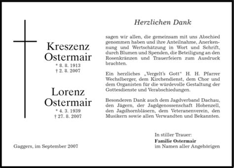 Traueranzeigen Von Kreszenz Ostermair Trauer Merkur De