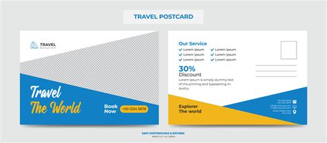 Modern Travel Postcard Design Template. Travel Company Postcard 4877606 ...