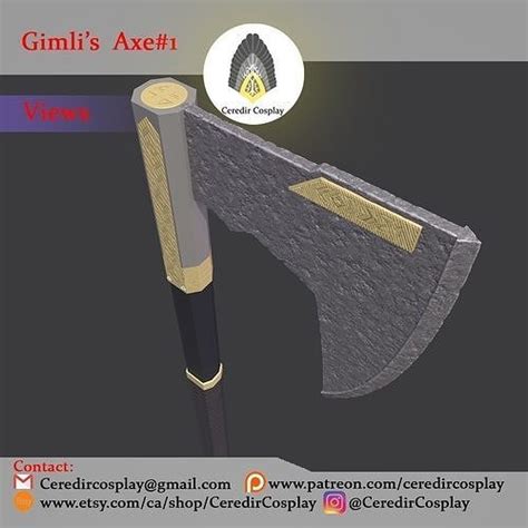 Gimli Axe 3d Model 3d Printable Cgtrader