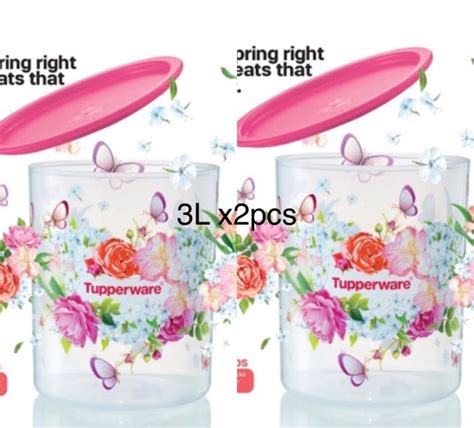 Tupperware Spring Garden Canister 2pcs 3l Shopee Malaysia