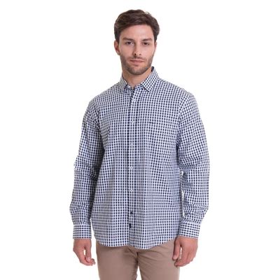 MCGREGOR Camisa Cuadrillé Regular Fit Azul Marino MCGREGOR falabella