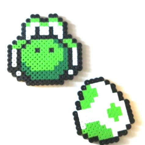 Perler Beads | Other | Perler Beads Yoshi And Egg Keychain Or Magnet | Poshmark