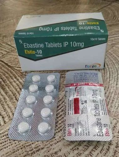 Ebtin 10 Ebastine Tablets IP 10mg 10x10 Prescription At Rs 800 Stripe