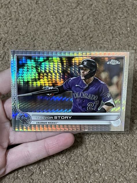 Topps Chrome Base Prism Refractor Trevor Story Colorado