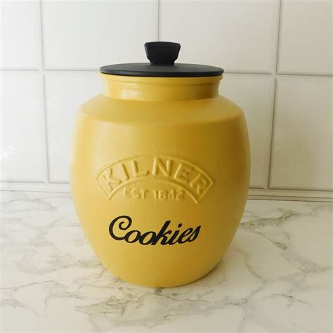 Mustard Black Cookie Jar 2 Litre Kilner Jar Biscuit Jar Biscuit