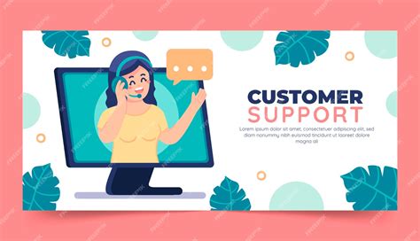 Free Vector Flat Customer Service Week Horizontal Banner Template