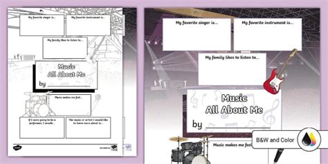 All About Me Music Worksheet Art Resource Twinkl USA