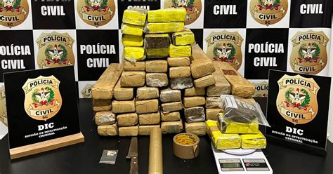 Casal é preso pela Polícia Civil 45 quilos de maconha em Blumenau