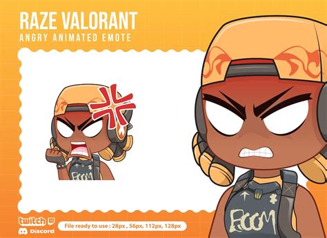 Raze Valorant Angry Animated Emote For Twitch Valorant Etsy Australia