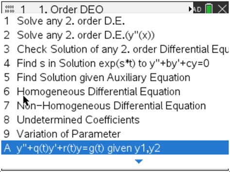 Tinspire Solve 2 Order Non Homogeneous Differential Equation