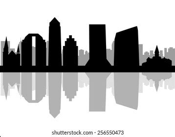 Cartoon Skyline Silhouette City Jacksonville Florida Stock Vector (Royalty Free) 256550473 ...