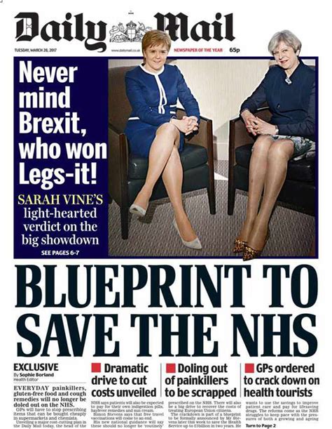 Theresa May Plays Down Daily Mail Sexism Row Over Legs It Headline