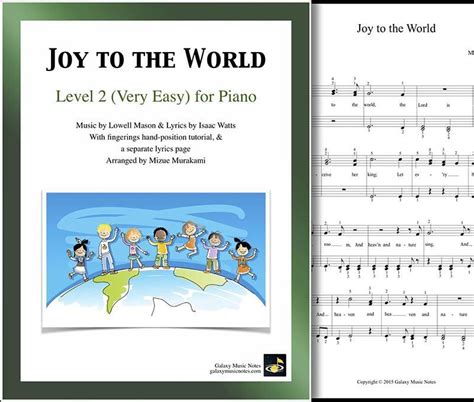 Joy to the World Level 2 - Cover & 1st piano sheet Christmas Piano ...