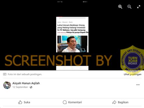 Salah Gambar Tangkapan Layar Cnn Indonesia Berjudul Luhut Ancam