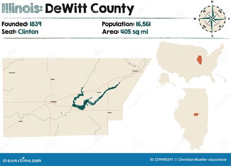 Map Of Dewitt County In Illinois Stock Vector Illustration Of America