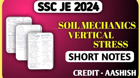 SSC JE 2024 VERTICAL STRESS SHORT NOTES SOIL MECHANICS CIVIL