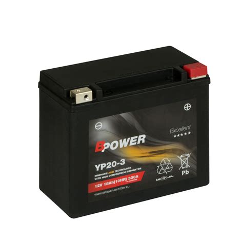 Akumulator Bpower YP18 3 18Ah 330A YTX20L BS YTX20HL BS GYZ20HL YP20