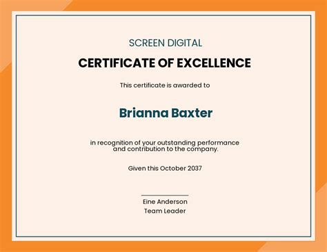 Excellence Award Certificate Template [Free JPG] - Google Docs, Word, Outlook | Template.net